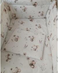 SZEKO Stúdió 3 részes baba és gyermek ágynemű garnitúra - egérke szürke