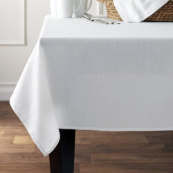 Kotonia Home Damaszt asztalterítő, 100% pamut, 450 GSM, 150X240 cm, Fehér