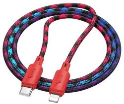 hoco. x116 adatkábel, type-c - lightning, 27w, pd gyorstöltő, 100cm, cipőfűző, lila (X116_C_L_R)