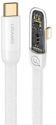 USAMS iceflake adatkábel, type-c - lightning, 20w, pd gyorstöltő, 200cm, 90 fokos, fehér (SJ586USB02)