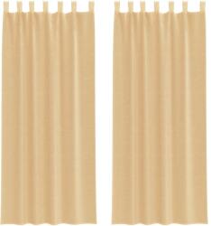 vidaXL 2 db homokszínű fátyolfüggönyök hurokkal 140x260 cm 4102310 (4102310)