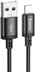 hoco. x89 adatkábel, usb - lightning, 2.4a, gyorstöltő, 200cm, cipőfűző, fekete, kompatibilis: Apple IPAD / iPhone 6 Plus 5.5 / iPhone SE, 2016 (X89_USB_L_B_200)