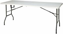 Koopman Összecsukható bőröndasztal 180 cm, ideális rendezvényekre, kempingezéshez és grillezéshez - fehér, tartós fém szerkezet