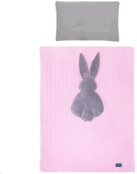  3-részes ágyneműgarnitúra Belisima Nyuszi 100/135 rózsaszín-szürke
