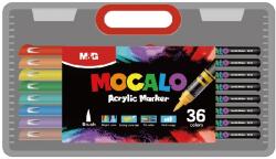 M&G Marker cu vopsea acrilica MOCALO M&G, varf pensula, 36 culori/set APMT80H4