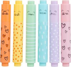 M&G Textmarker M&G mini, So many cats, 6 culori/set pastel AHM29677060111H