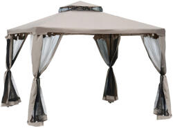 AOSOM Luxus kerti pavilon kerti sátor bézs 3x3x2, 6 méter