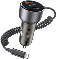 YESIDO bricheta + cablu Lightning 1xUSB-A + 1xUSB-C PD QC3.0 50W Negru (KF2355095) - vexio