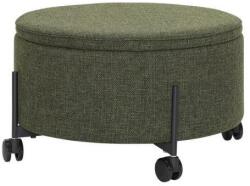 Hübsch Sötétzöld Tárolós Kerek Puff 66 cm