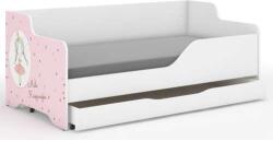 Wooden Toys Lilu Gyerekágy Laminált Fronttal 160 x 80Cm Matraccal És Ágyneműtartóval - Hercegnős