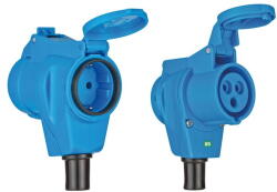 brennenstuhl Cupla dubla CP 230V + industrial 2P+E Brennenstuhl 16A albastra, pentru exterior IP44 (00188988) - vexio
