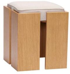 Hübsch Tölgyfa Kocka Ülőke Párnával