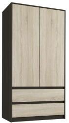 Mobene Gardróbszekrény B9 2 Ajtós - 2 Fiókos , Wenge Sonoma