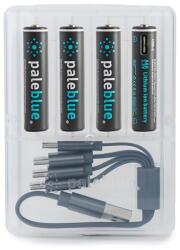 PALEBLUE PB-AAA-C 4xAAA 600mAh USB-C újratölthető mikro ceruza akkumulátor + töltőkábel (PB-AAA-C) - officedepot