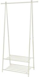 SONGMICS Kabáttartó, Kabátállvány, Ruhafogas 2 Szintes Polccal, Cipőtárolóval, Fehér