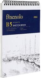 Deli B5, álló, 100 g/m2, spirálozott, fehér rajzpapírfüzet (DEN025)