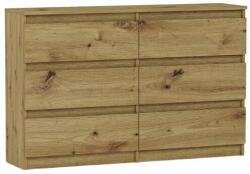  Komód 6 Fiókos 120 cm R120 - Artisan Tölgy