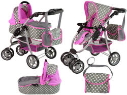 Alice Babababa babakocsi 2 az 1-ben hordtáska Pink Stars (5905515354318)