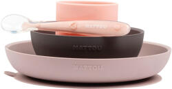 Nattou étkészlet szilikon 4 részes pohárral pink-padlizsán (61670083)