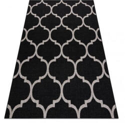 My carpet company kft My Carpet Company Fonott Sizal Floorlux 20608 Marokkói Rácsos Fekete/Ezüst 200x290 cm Szőnyeg