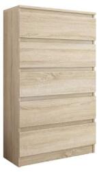  Komód 5 Fiókos 70x121x40 cm, R5 Sonoma Tölgy