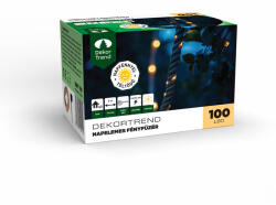 DekorTrend Napelemes LED Kötél Fényfüzér, 100 LED, Meleg Fehér, 8M