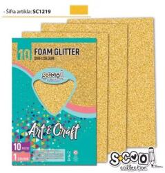 PLUS LINE Glitteres dekorgumi - A4-es, 10 db-os, arany