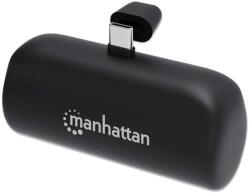 ICINTRACOM MANHATTAN Power Bank hordozható töltő és telefon állvány, 5000mAh, Beépített USB-C csatlakozóval, 10W, fekete 102636 (102636)