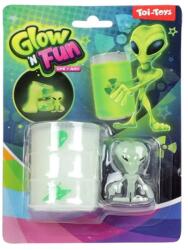 Magic Toys Glow'N Fun Slime Alien: Fluoreszkáló slime trutyi olajos hordóban űrlény figurával (35808A) - jatekshop