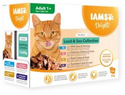 Iams Cat Delights Adult All Breeds Land&Sea In Jelly Pouch 12 X 85 g