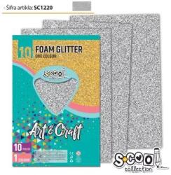 PLUS LINE Glitteres dekorgumi - A4-es, 10 db-os, ezüst