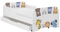 Wooden Toys Miki Gyerekágy 160 x 80 cm Matraccal, Ágyneműtartó Nélkül - Mini Zoo