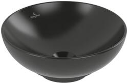 Villeroy & Boch Loop & Friends mosdótál 38x38 cm kerek mosdótálak fekete matt 4A4500R7 (4A4500R7)