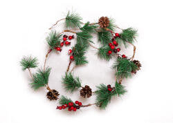 DekorTrend Karácsonyi Girland LED világítással, 46 led, meleg fehér, 8 funkció