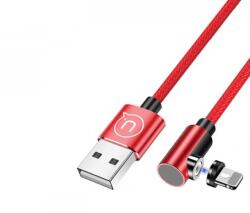 USAMS SJ444USB02 jobb oldalas mágneses Lightning töltőkábel 100cm piros (1337685) (SJ444USB02) (SJ444USB02)