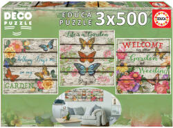 Educa Пъзел Educa - Градски градини, 3 х 500 части (EDU17965)