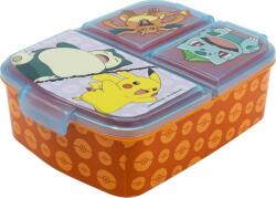 Stor Lunch Box for Kids STOR 8020 3 Compartments Pokemon (orange&blue) (5157) (5157)
