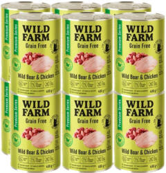  Wild Farm WILD FARM Premium Grain Free Wild Boar and Chicken 12x400g - gabonamentes macskatáp