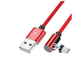 USAMS SJ446USB02 jobb oldalas mágneses USB Micro - USB töltőkábel 1m piros (SJ446USB02) (SJ446USB02)