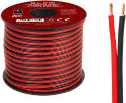  Hangszórókábel 2x1, 50mm fekete-piros 25m (73-345)