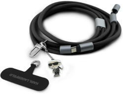 Karl Lagerfeld Cablu USB-C - Karl Lagerfeld Ikonik Charm (KLCCUCNMSCKIK) - Black (KF2358952) - pcone