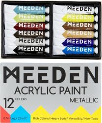 Meeden 34.1282 Akril festékek készlete Metallic Shades 12 x 22 ml (34.1282)