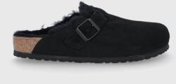 Birkenstock papuci din piele intoarsa Boston 9BY8-KLU00A_99X (259881.BLACK)