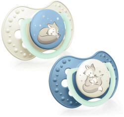 LOVI Dinamikus nyugtató cumi Night&Day 6-18 hó, 2 db (fiú)