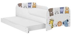 Wooden Toys Miki Gyerekágy 160 x 80 cm Matraccal És Ágyazható Ágyneműtartóval Benne 140 x 70 cm Matraccal - Mini Zoo