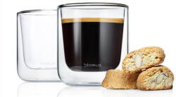 blomus 2 бр двустенни стъклени чаши за кафе 200 мл blomus от серия nero