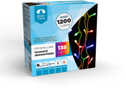 Crystalline Toldható LED Jégcsapfüzér - 2 x0, 9 m, 138 db mULTI LED, Átlátszó Kábel