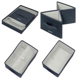 Leitz "S" méret szövet botírású Tároló Doboz - Sötétszürke (2 db / csomag) (61460089) (61460089)