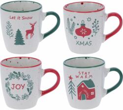 4home 4 darab Let It Snow 200 ml-es kőagyag bögre szett