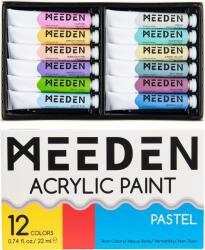 Meeden 34.1283 Akril festékek készlete Pastel Shades 12 x 22 ml (34.1283)